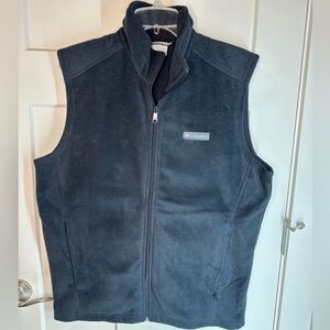 Columbia Men’s Fleece Vest M Black Full Zip • Zip Pockets • NWOT